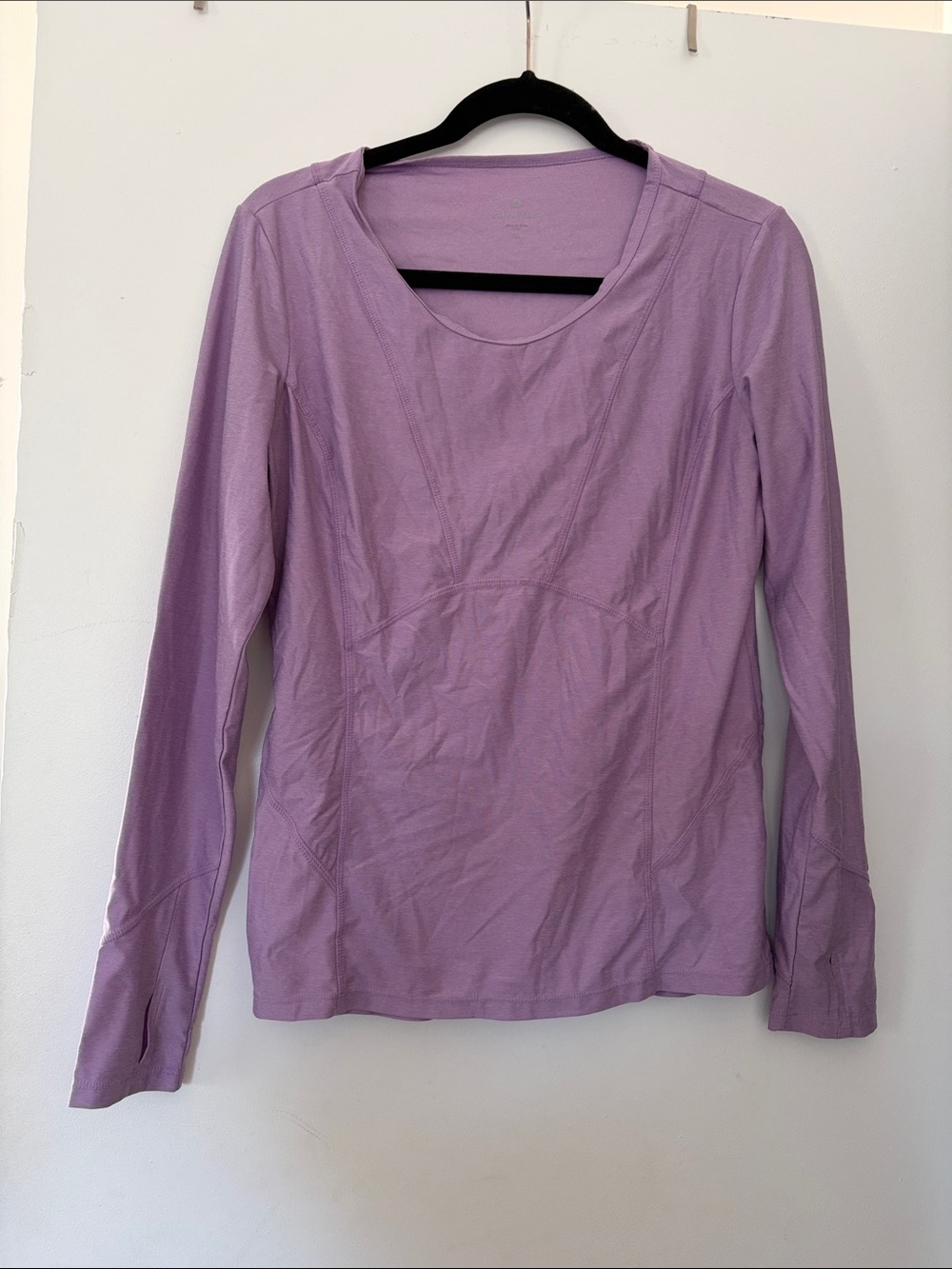 Athleta Lavender Long-Sleeve Scoop Neck Top
